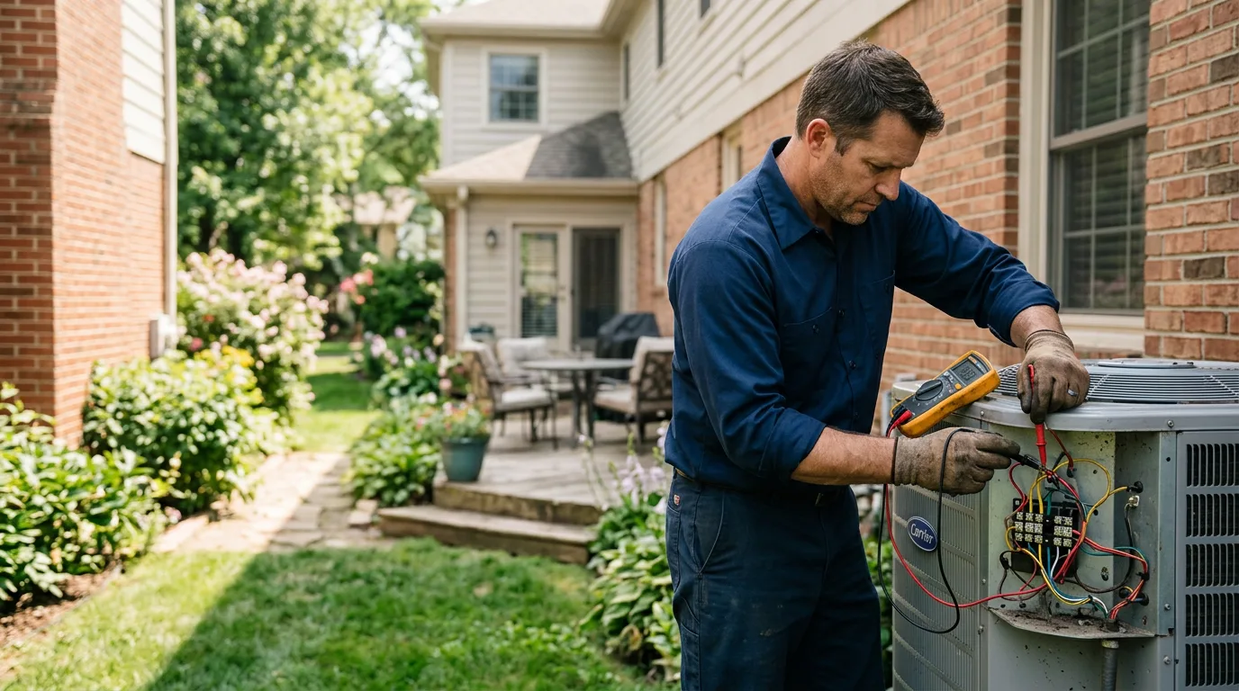 HVAC technician working near Alma, IL